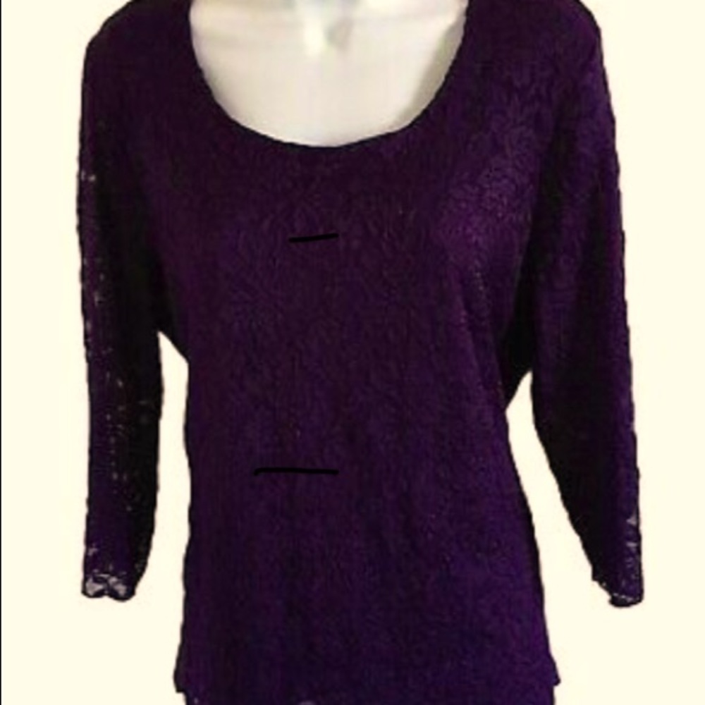 CJ Banks Purple lace tunic